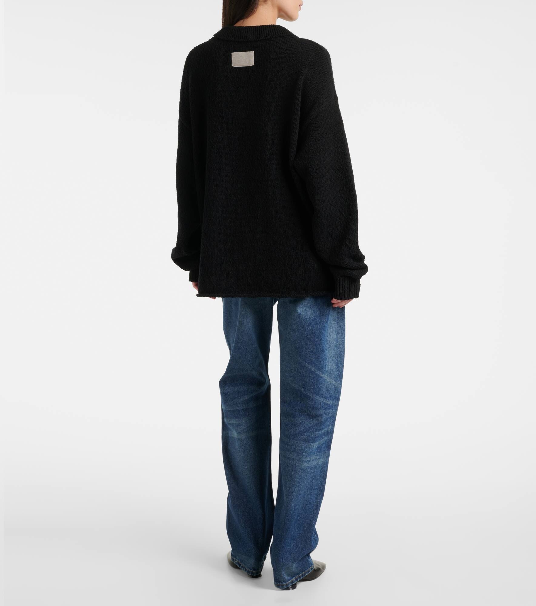 Oversized cotton polo sweater - 3
