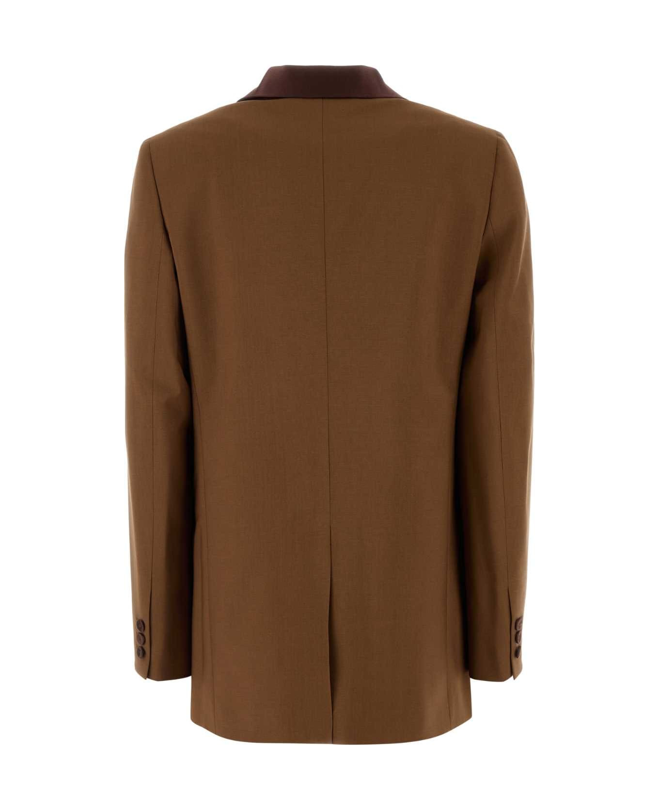 Caramel Wool Blend Blazer - 2