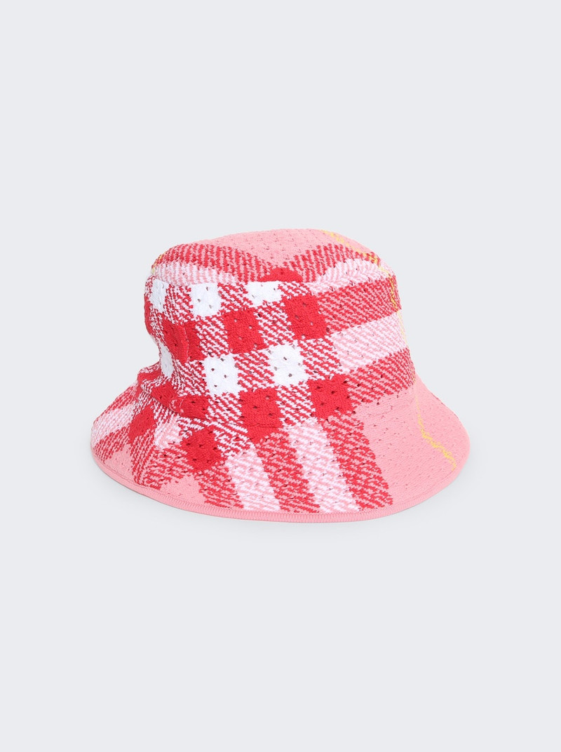 Check-pattern Bucket Hat Pink 3