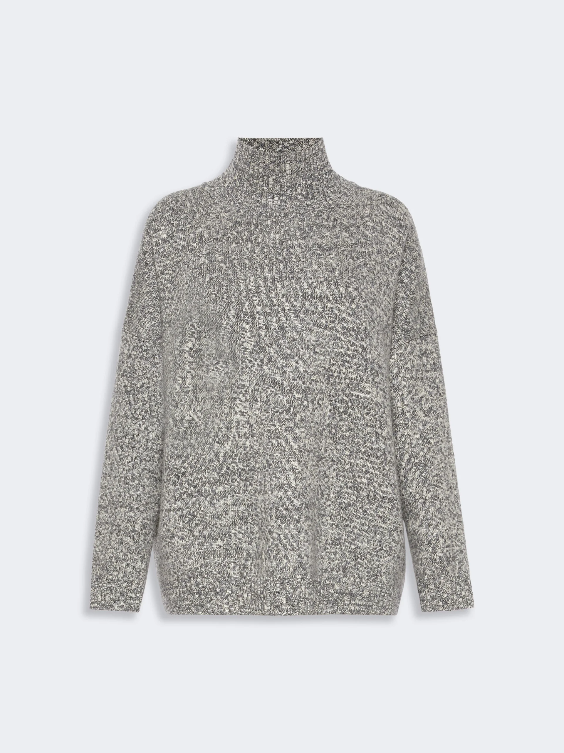 BORGIA Wool knit turtleneck jumper - MEDIUM GREY - 1