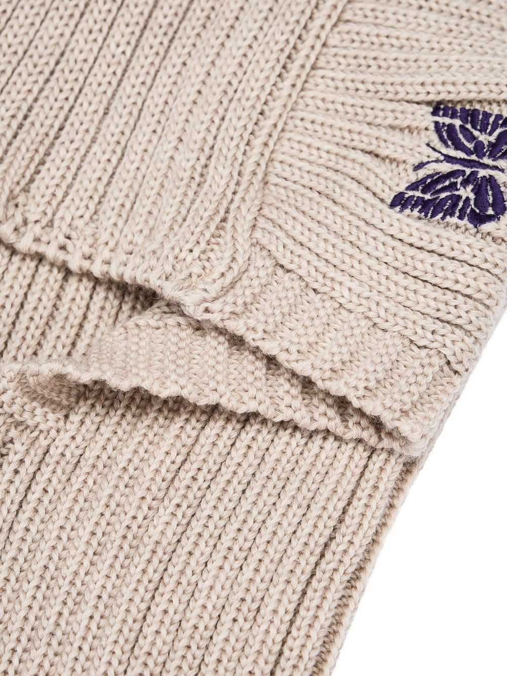 embroidered-butterfly rib-knit balaclava - 4