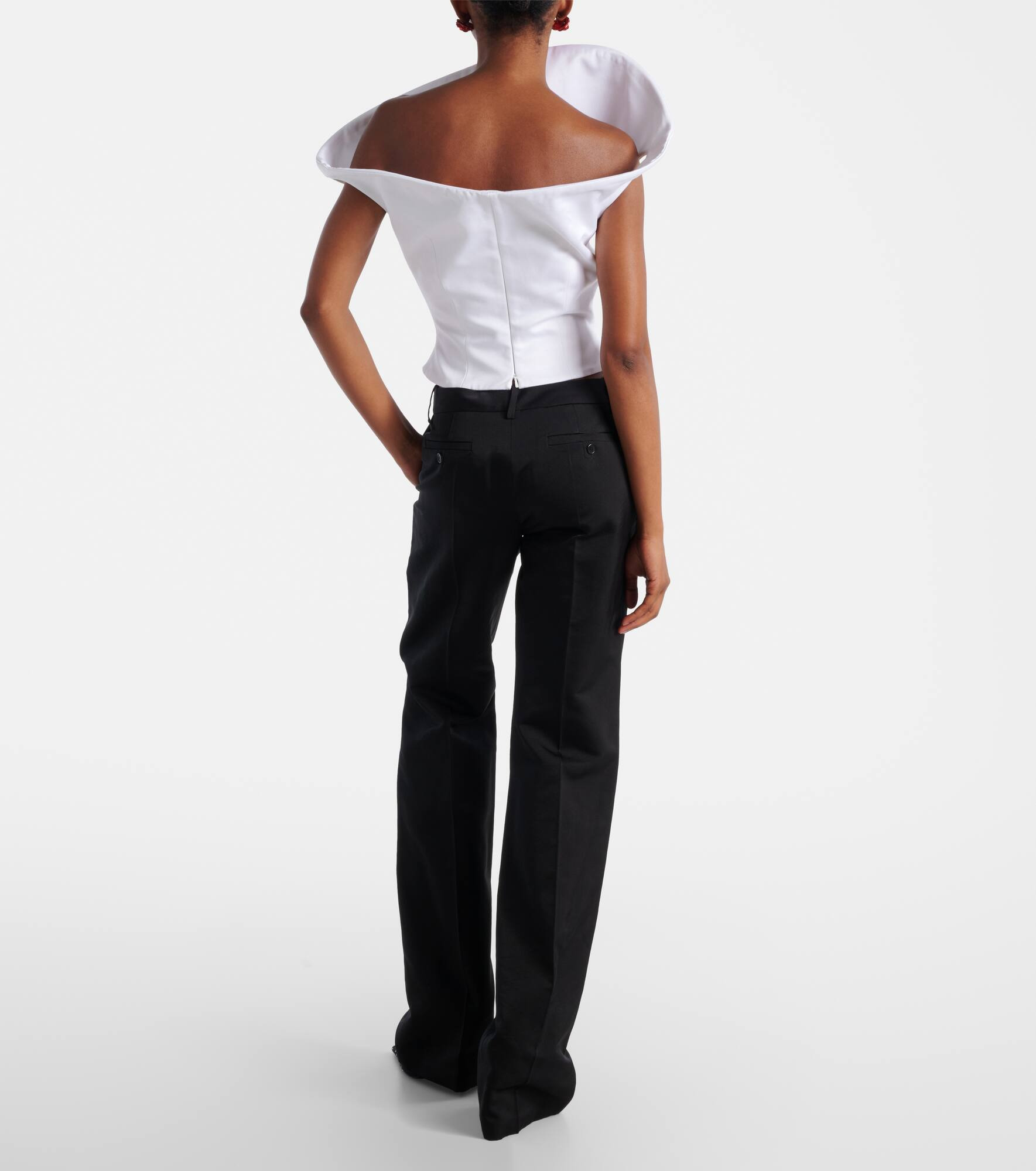 Asymmetric cotton bustier top - 3