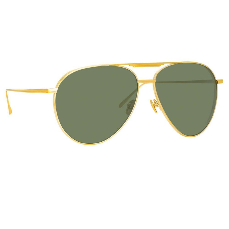 LINDA FARROW CARTER AVIATOR SUNGLASSES IN YELLOW GOLD outlook
