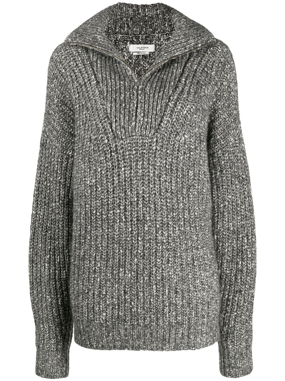 chunky knit zipped jumper - 1