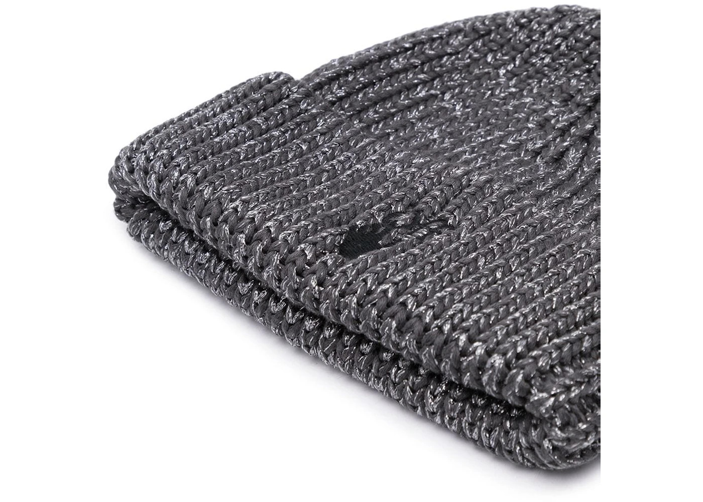 OFF-WHITE Hand Embroidered Ribbed Beanie Grey/Black - 2