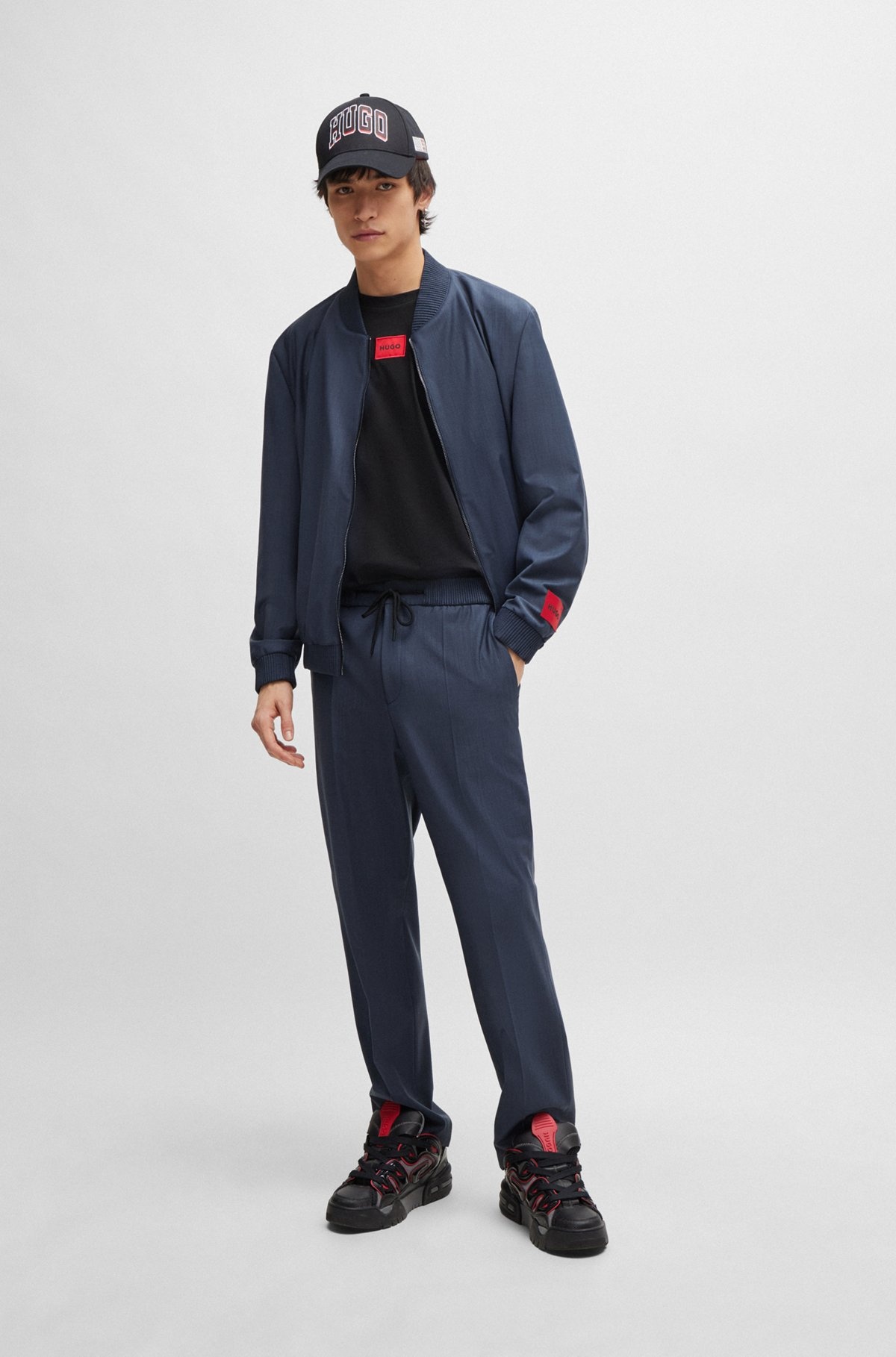 EXTRA-SLIM-FIT TROUSERS IN MOHAIR-LOOK MATERIAL - 3