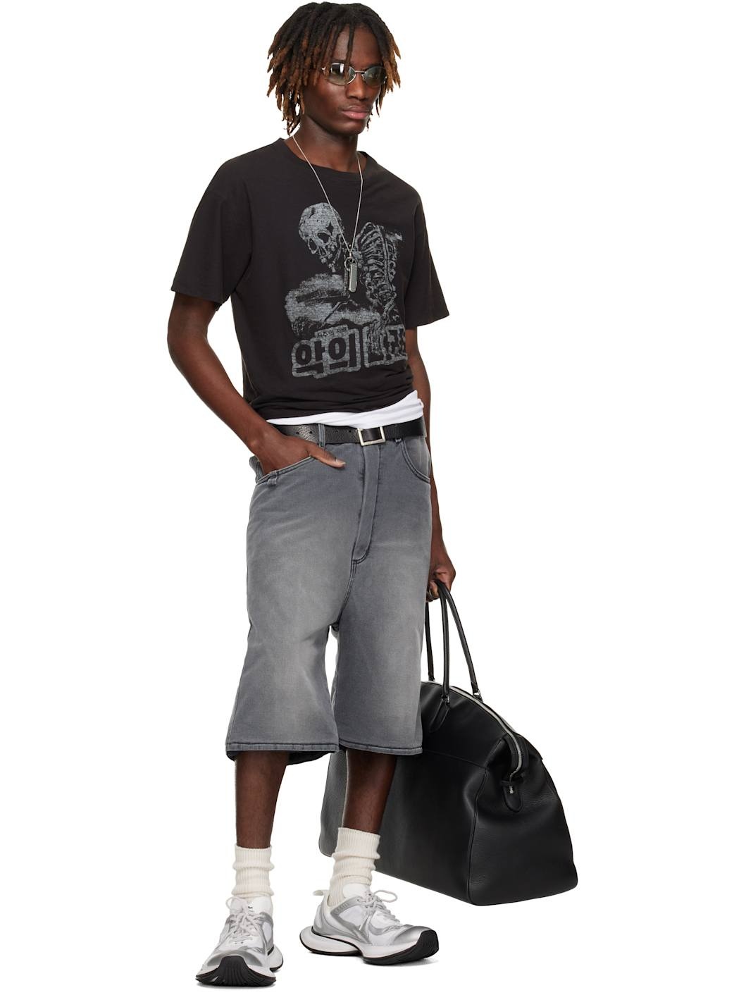 LU'U ĐAN jorts LU'U DAN SSENSE Exclusive Black Pleated Denim Shorts LU'U DAN