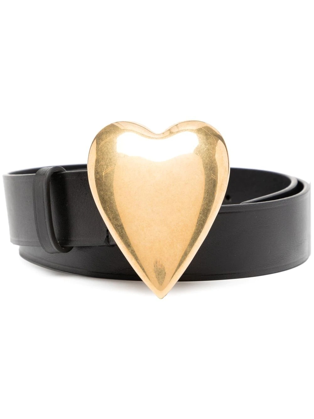 heart-buckle leather belt - 1