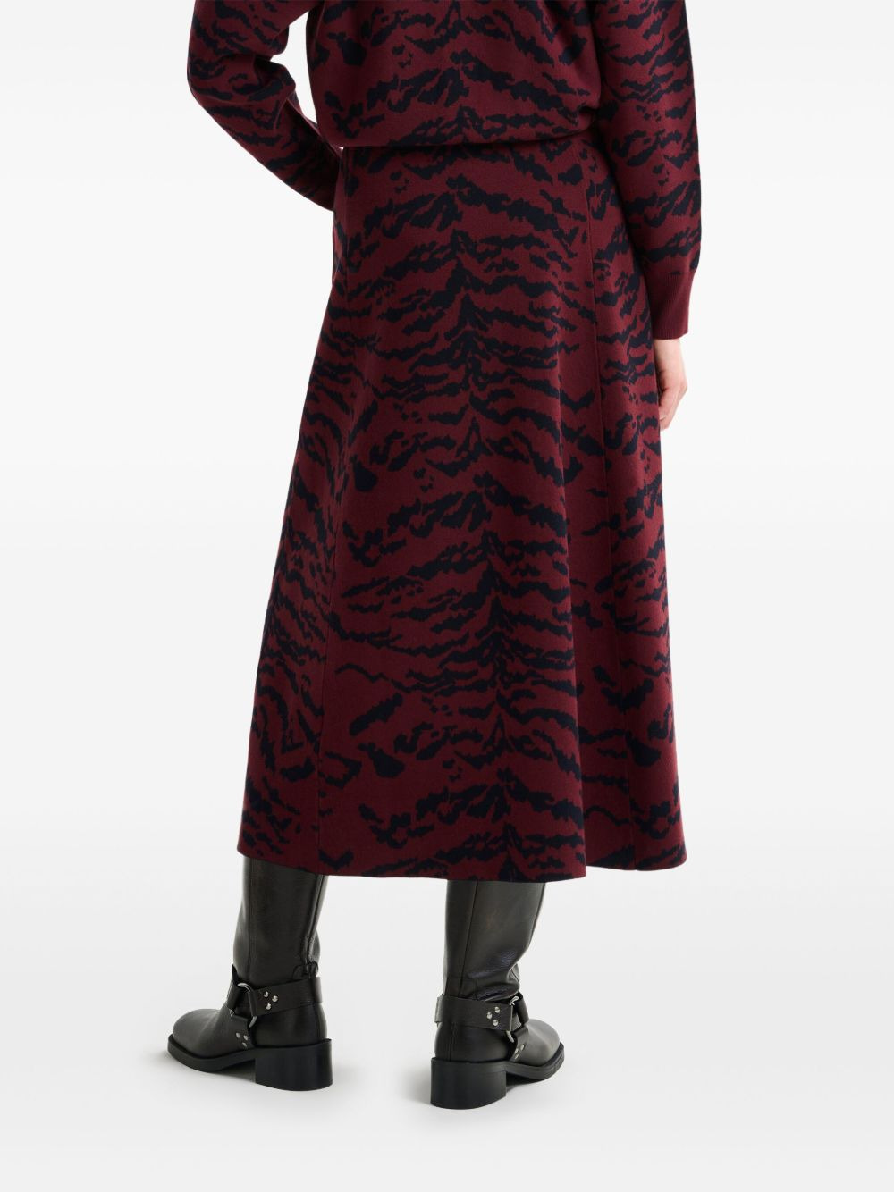 tiger-print midi skirt - 3