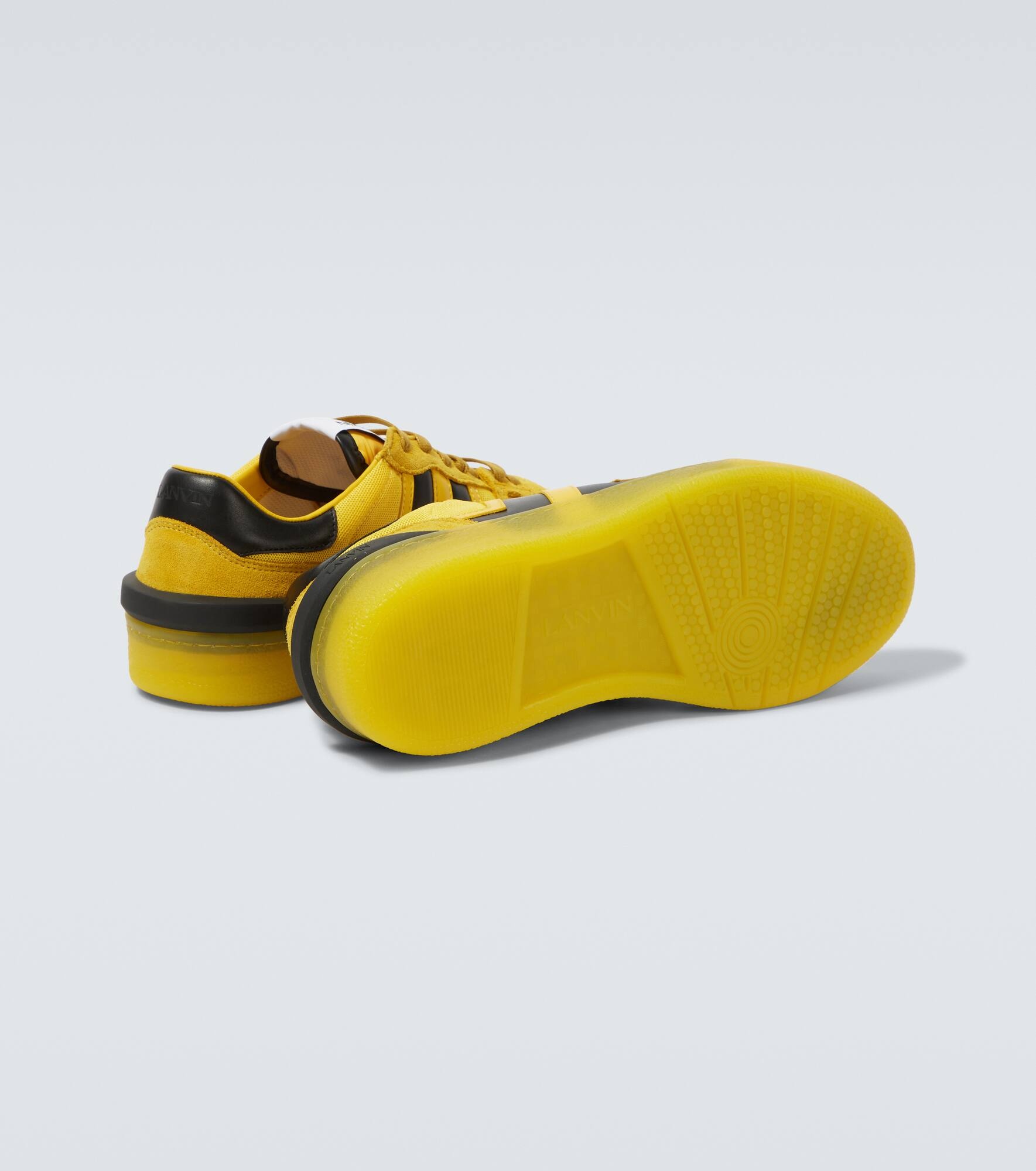 Clay leather-trimmed sneakers - 7