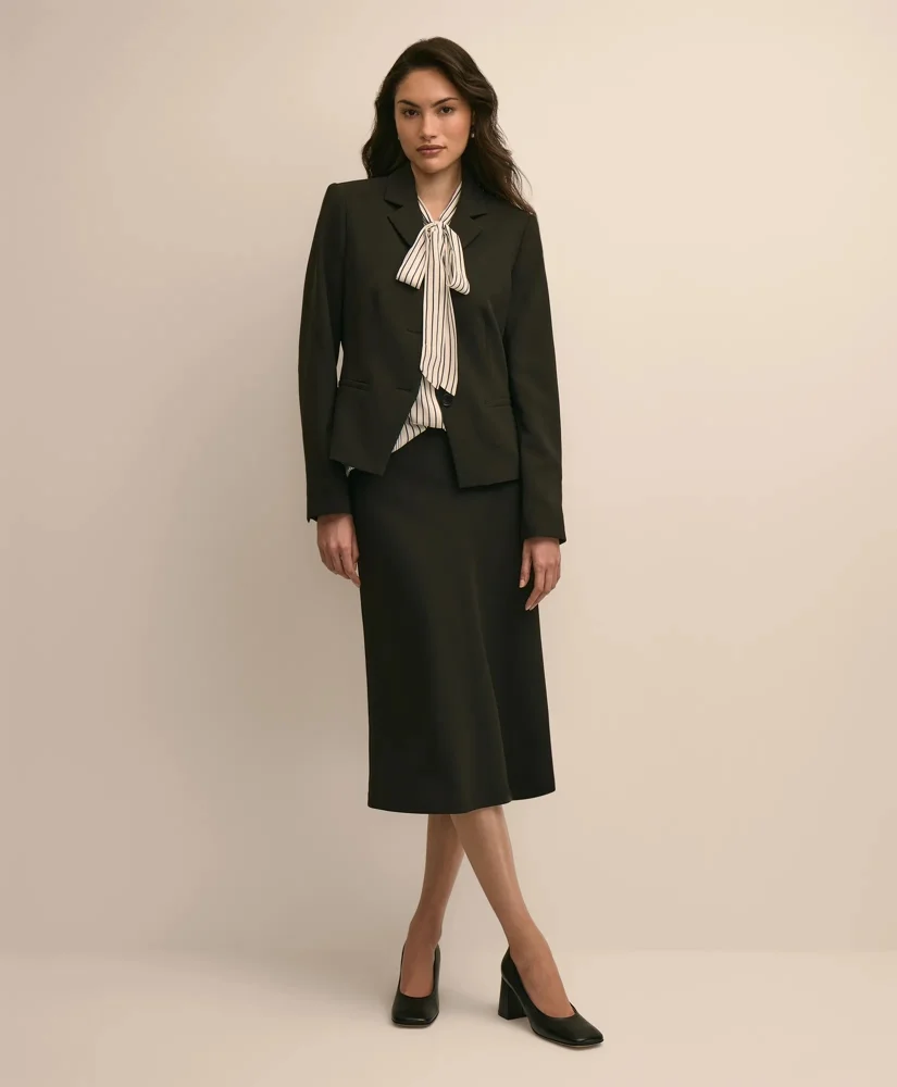 Crepe Bias-Cut Slip Skirt - 1