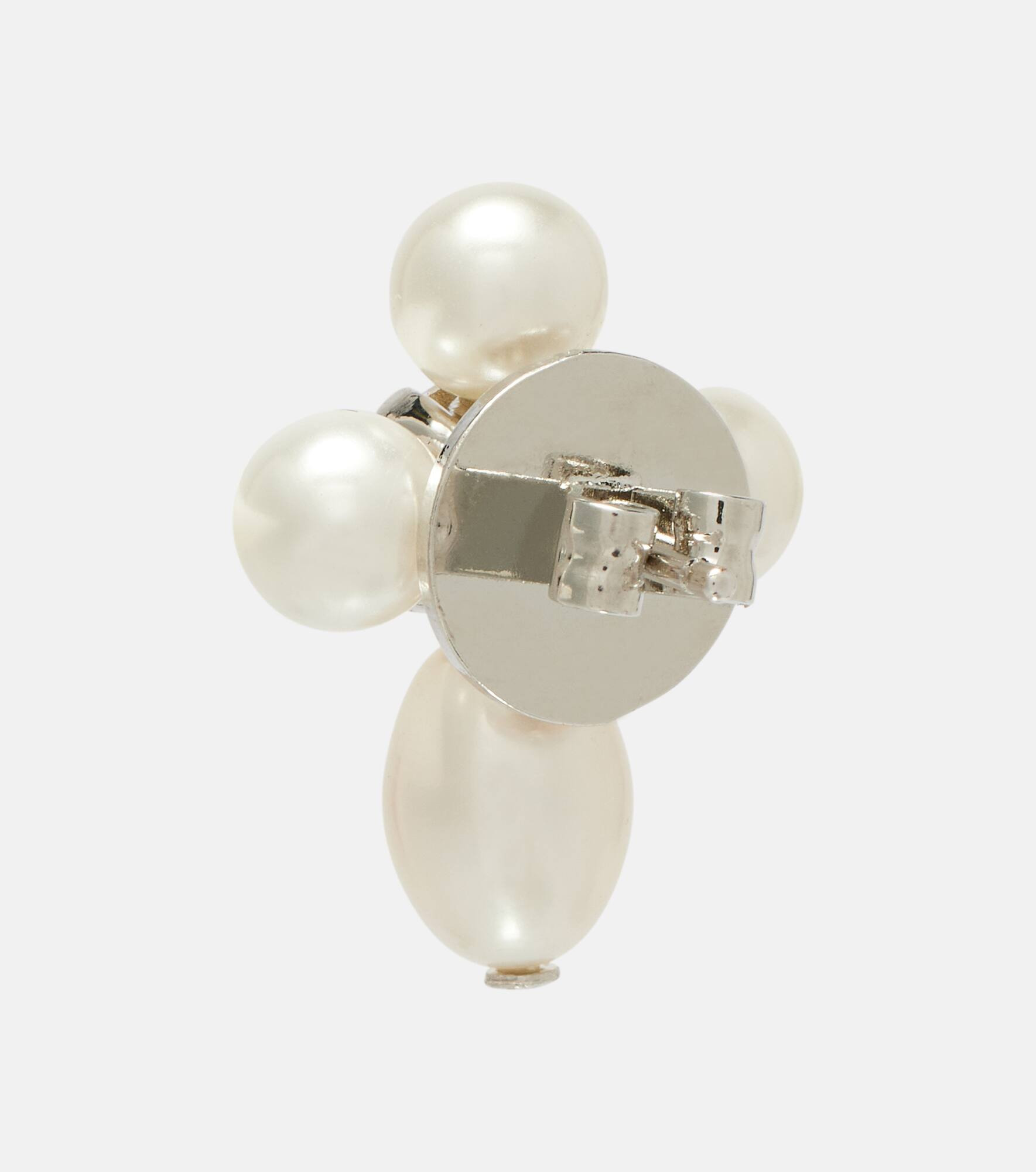 Pebble pearl and crystal-embellished earrings - 5
