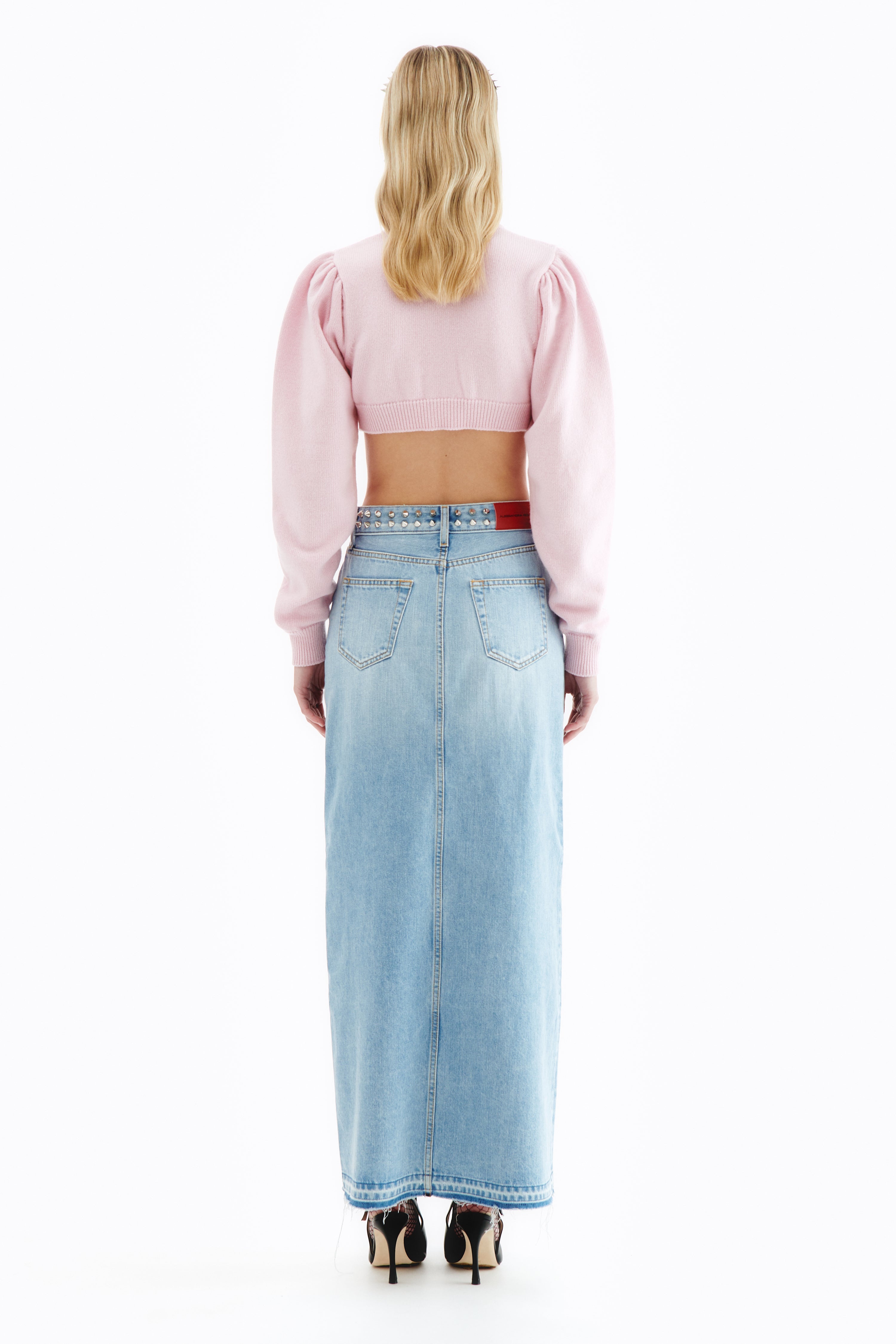 DIAMOND KNITTED CROPPED CARDIGAN WITH EMBROIDERY - 4