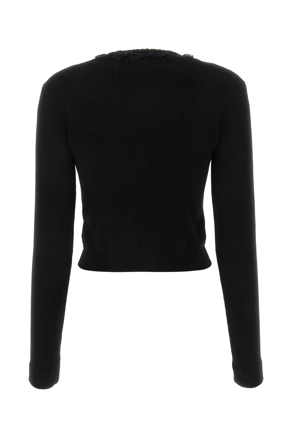 Black wool blend cardigan - 2