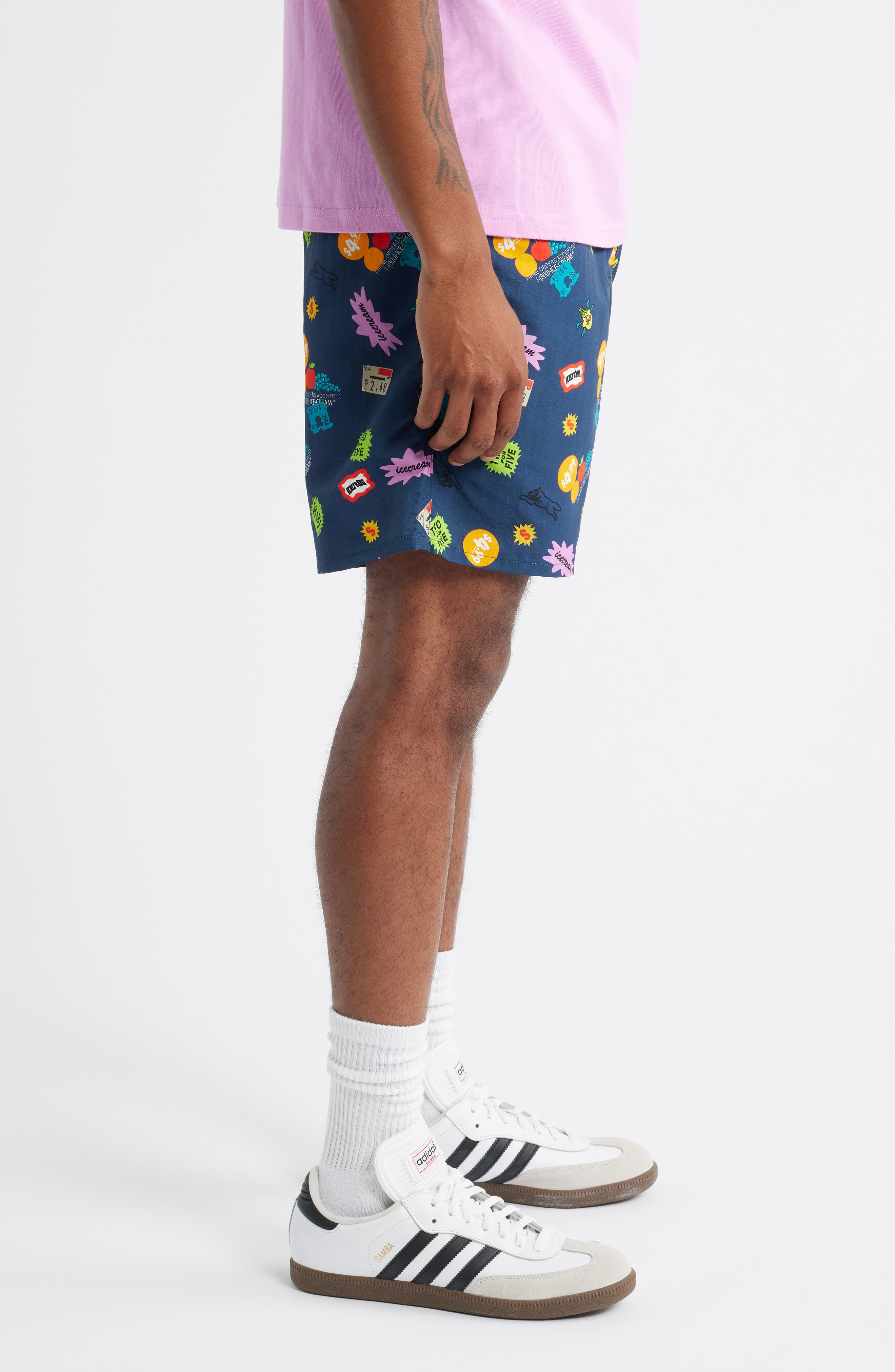 ICECREAM Scatter Graphic Nylon Shorts in Sargasso S at Nordstrom - 3