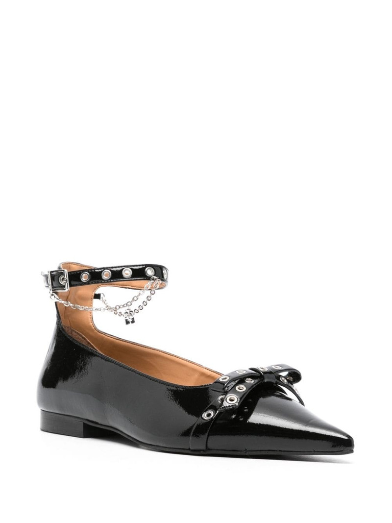 GANNI bow-detail ballet flats outlook