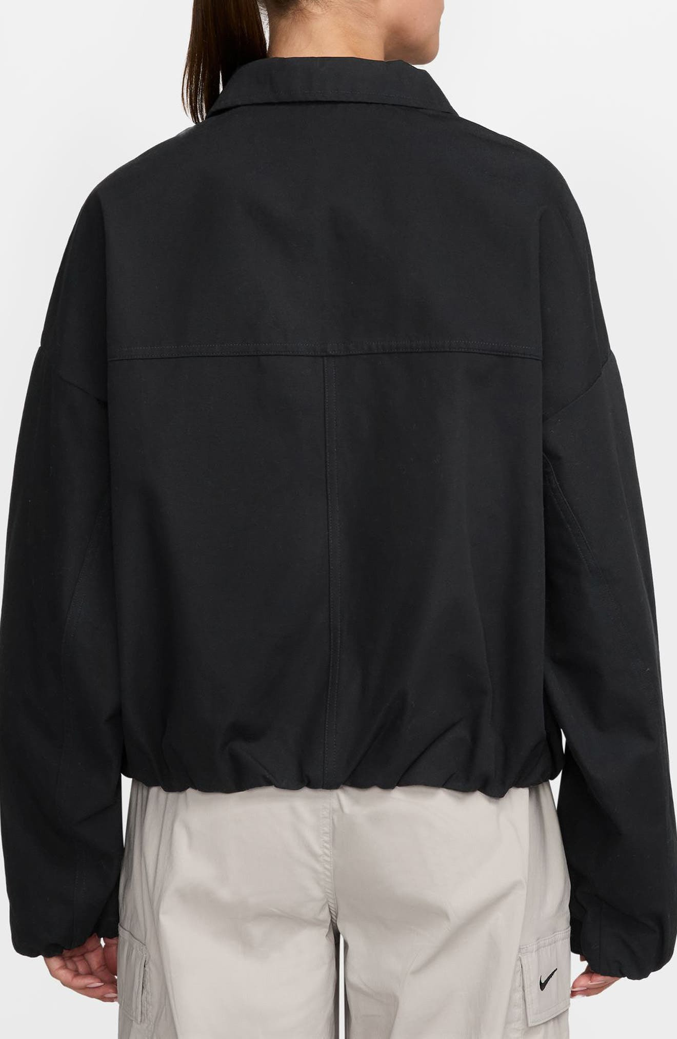 Nike Sportswear Canvas Coach's Jacket in Black/Sail at Nordstrom - 2