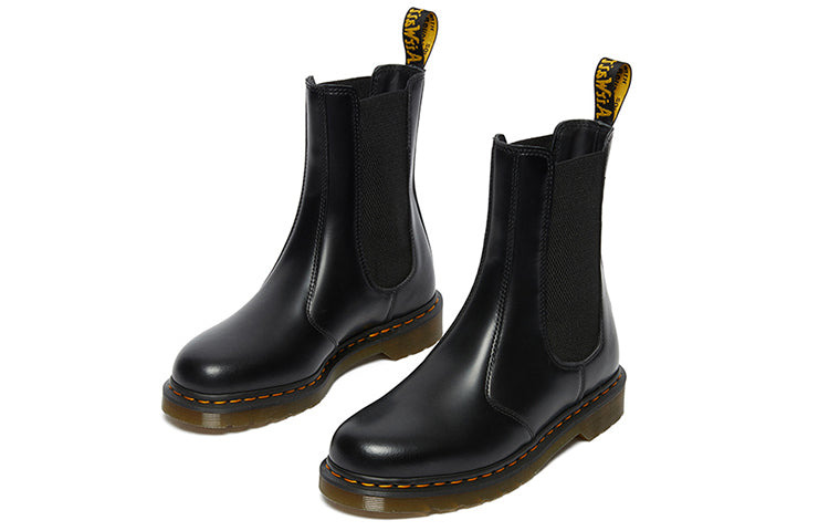 (WMNS) Dr. Martens 2976 Hi Smooth Leather Chelsea Boots 'Black' 26964001 - 3