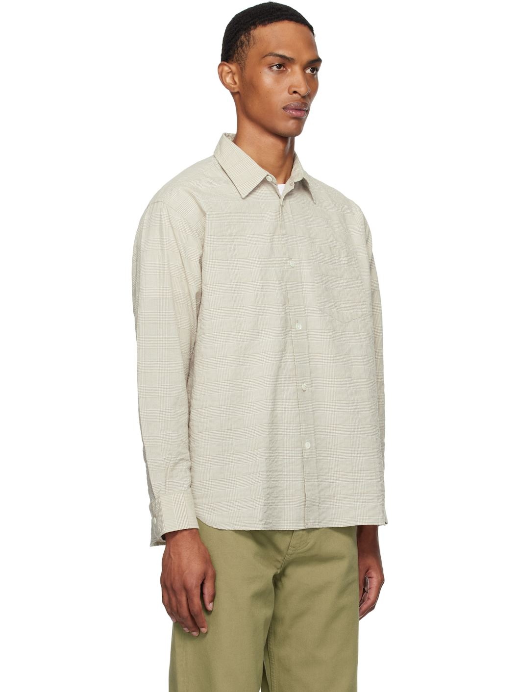Taupe Mo Oversized Check Shirt - 2
