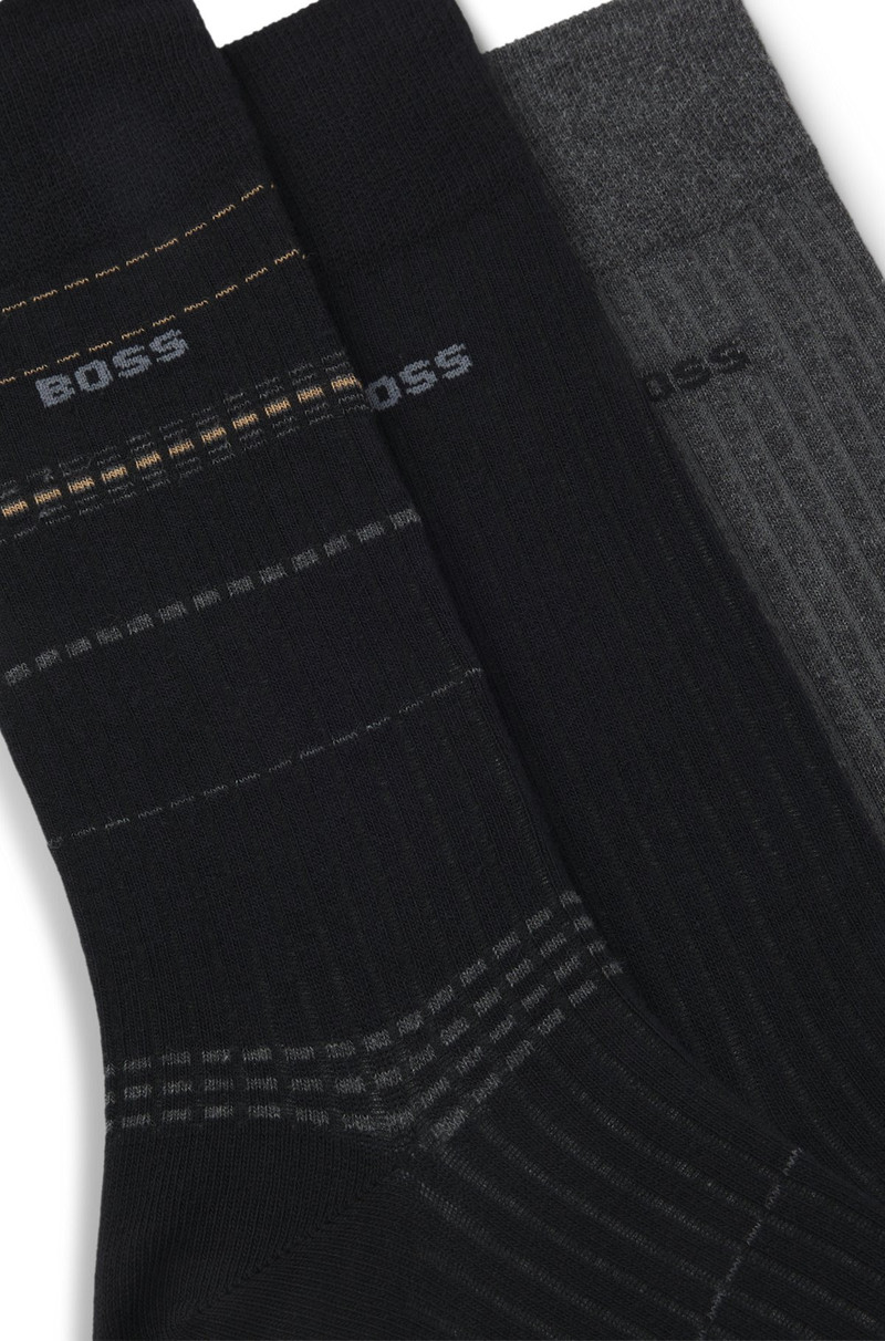 BOSS THREE-PACK OF REGULAR-LENGTH SOCKS WITH LOGO DETAILS outlook