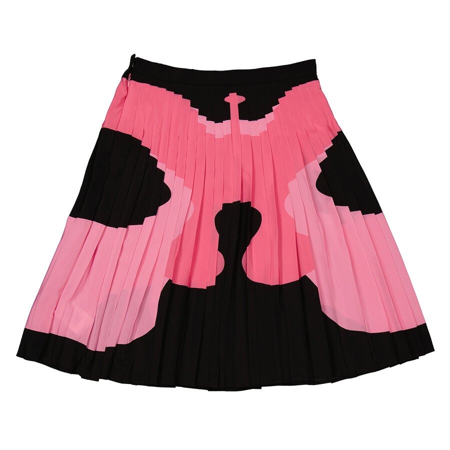 Burberry Bubblegum Pink Marine Blob Silk Midi Skirt - 2