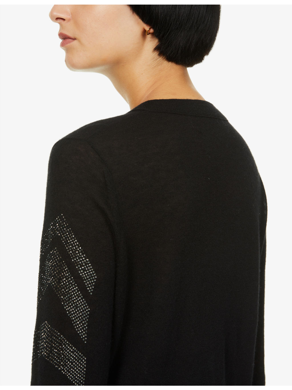 Miss rhinestone-embellished arrow cashmere sweater - 5