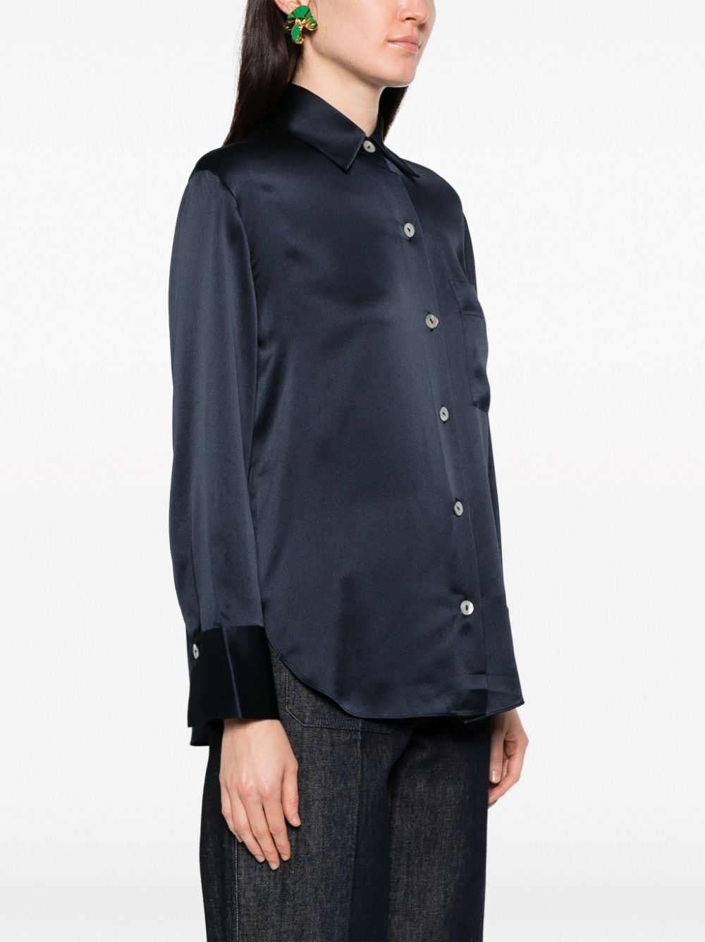 long-sleeve silk shirt - 5