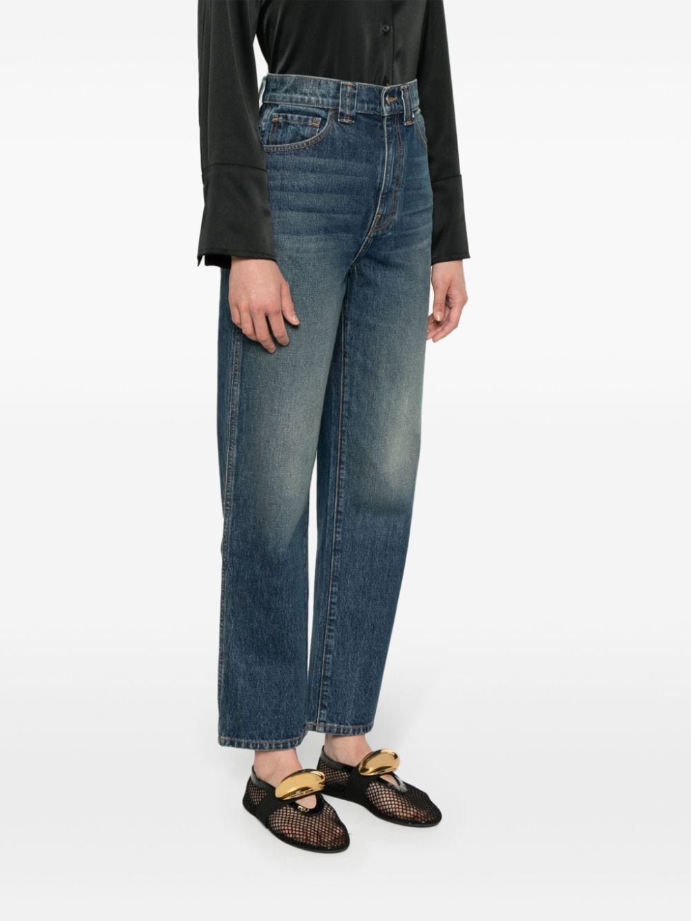 high-waisted straight-leg jeans - 3