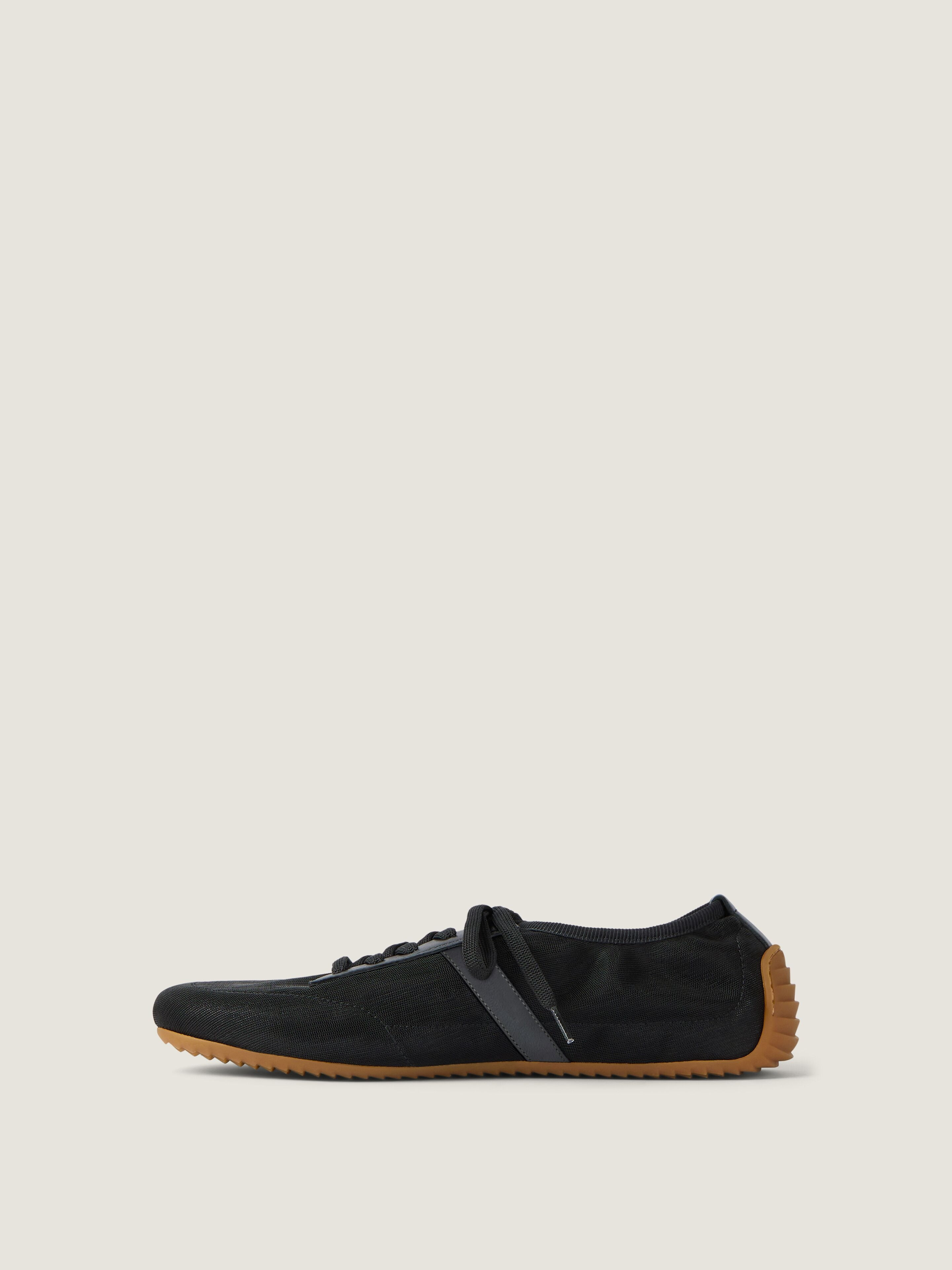 SLIM SNEAKERS IN TRANSPARENT MESH AND LEATHER - 3