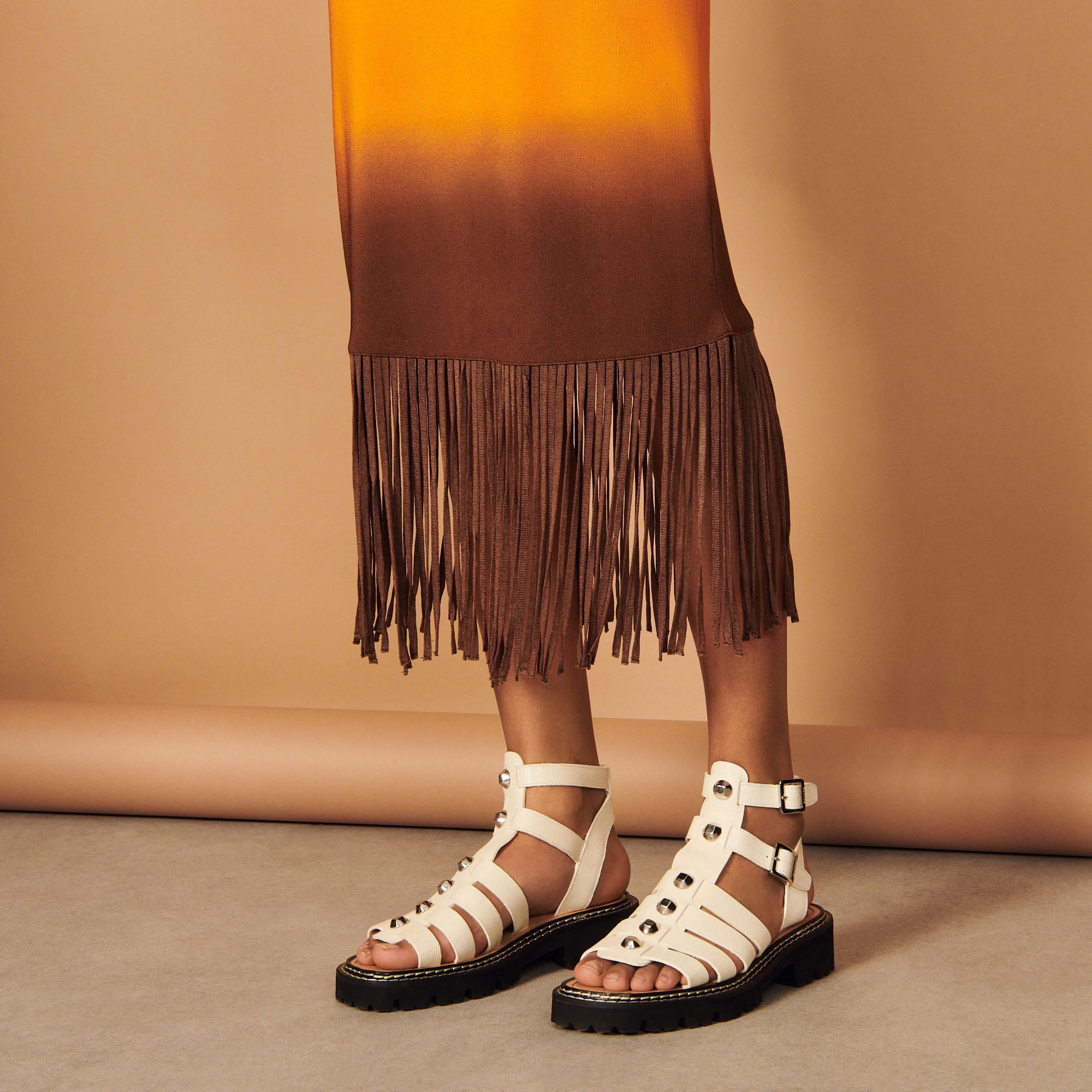 Midi skirt with tie-dye fringing - 5