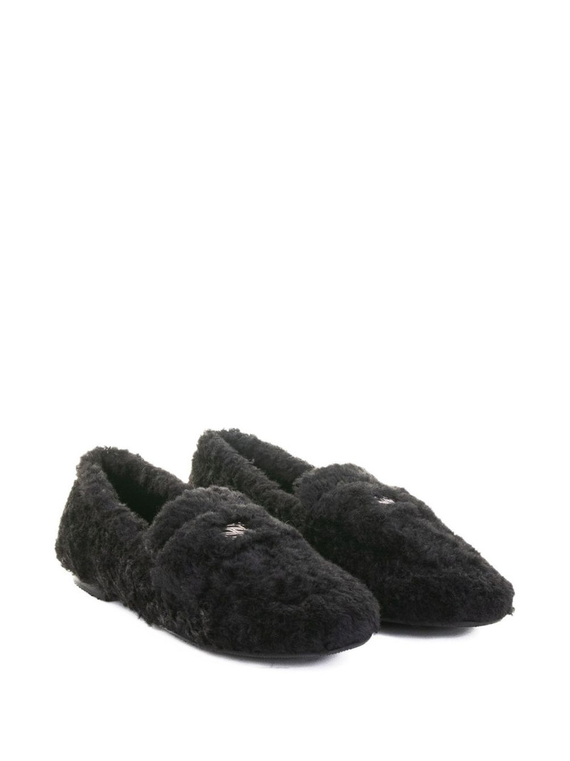CASADEI shearling slip-on loafers outlook
