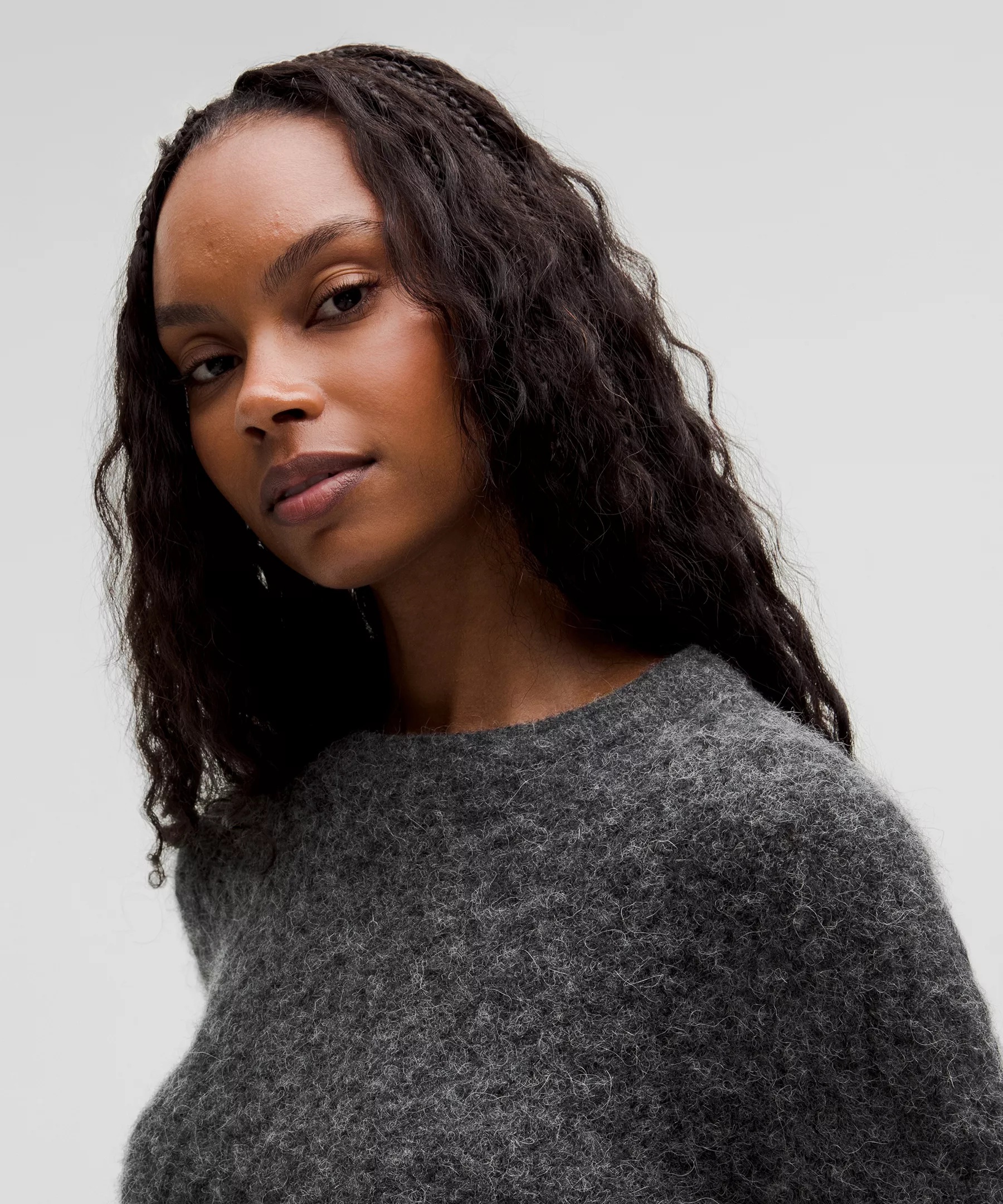Alpaca Wool-Blend Crosshatch Sweater - 4