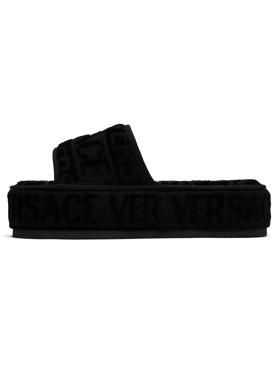 Black 'Versace Allover' Slippers - 3