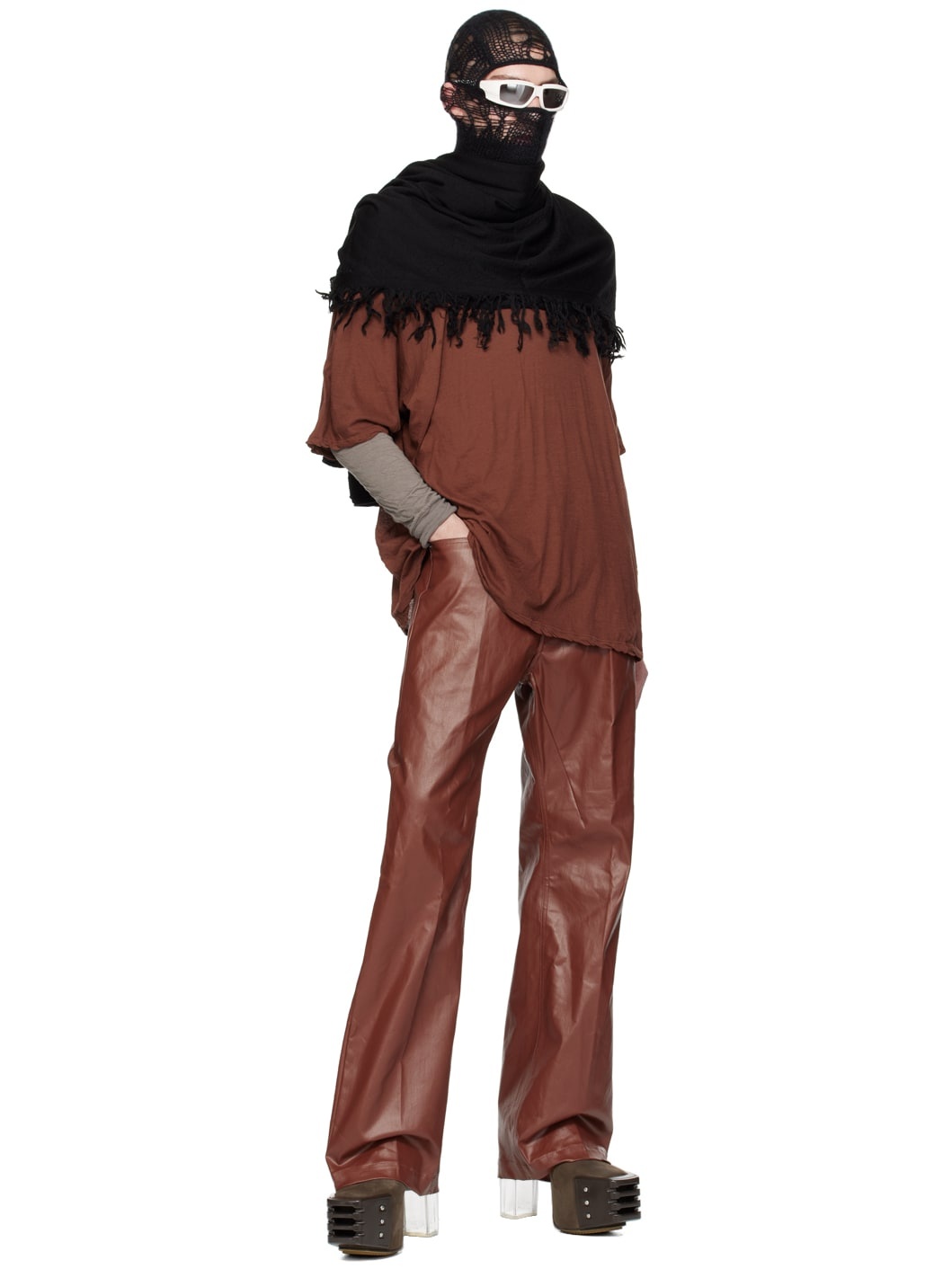 Burgundy Geth Jeans - 4