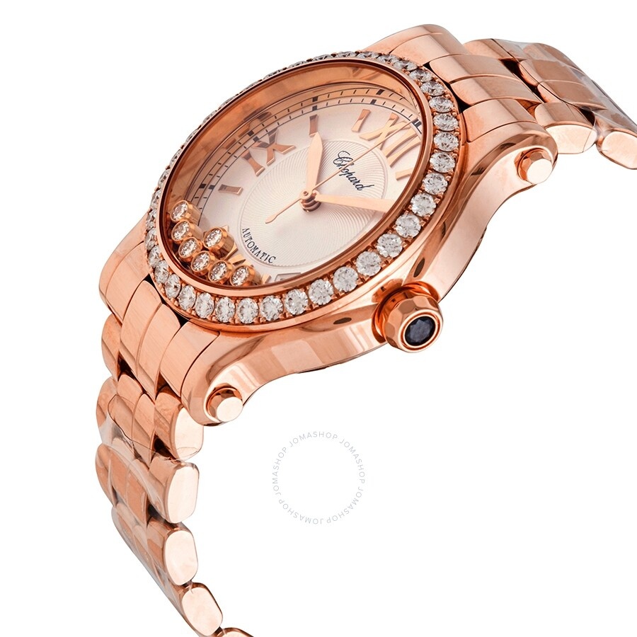 Chopard Happy Sport Silver Guilloche Dial 18 Carat Rose Gold Ladies Watch 274808-5004 - 2