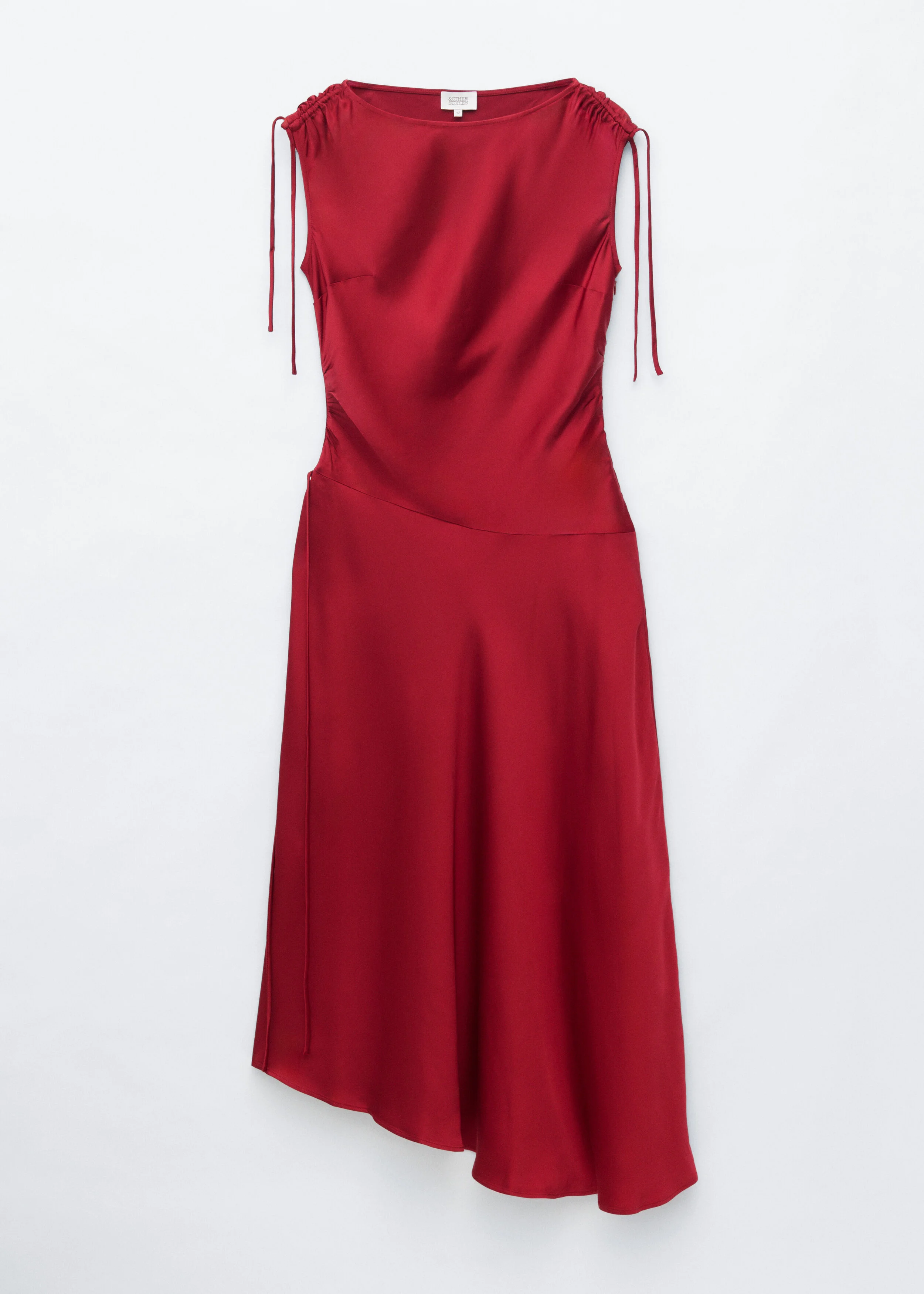 Asymmetric Satin Dress - 1