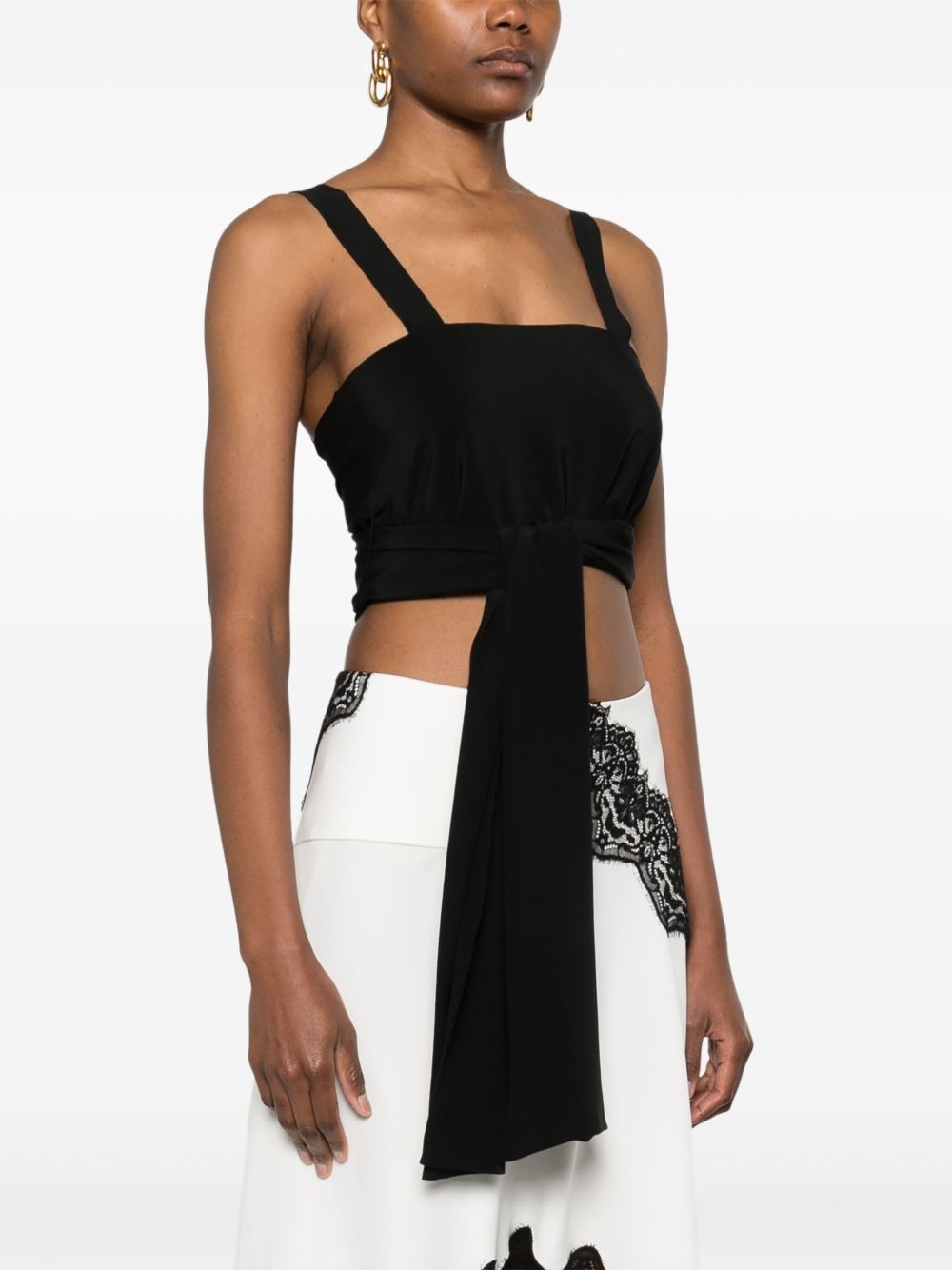 crepe de chine cropped top - 3