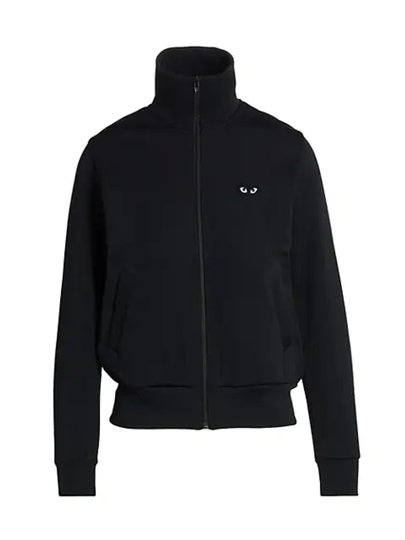 COMME DES GARCONS PLAY WOMEN'S BIG BLACK HEART HOODED SWEATSHIRT - BLACK - 1