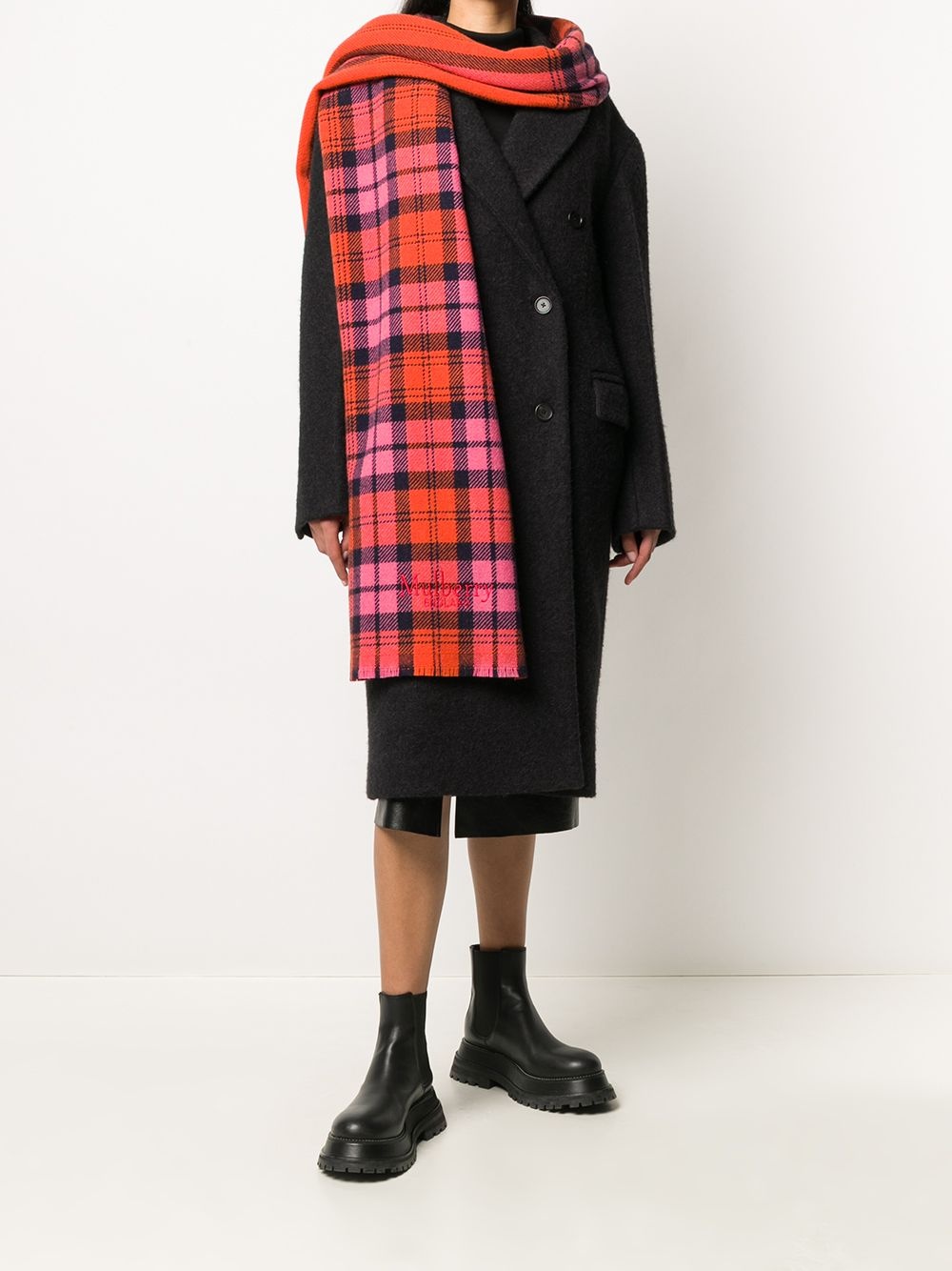 oversized checked scarf - 2