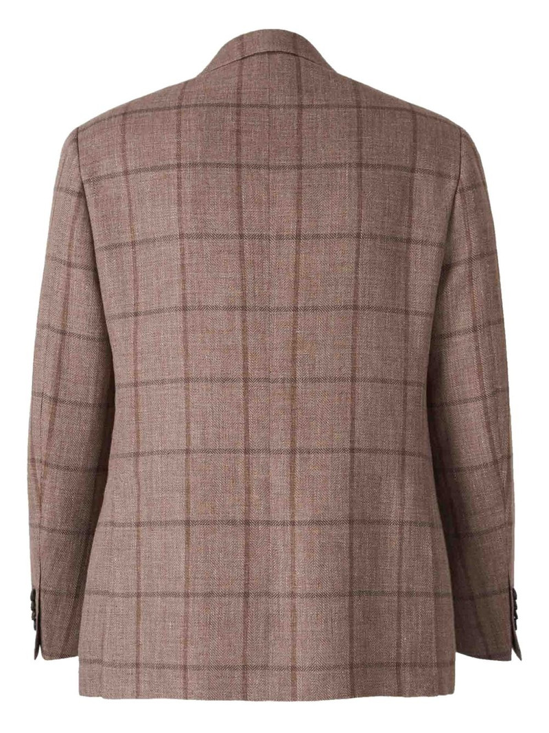 Canali textured check pattern jacket outlook