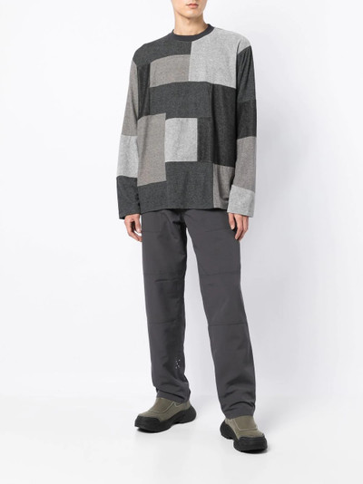 White Mountaineering colour-block crew neck sweatshirt outlook