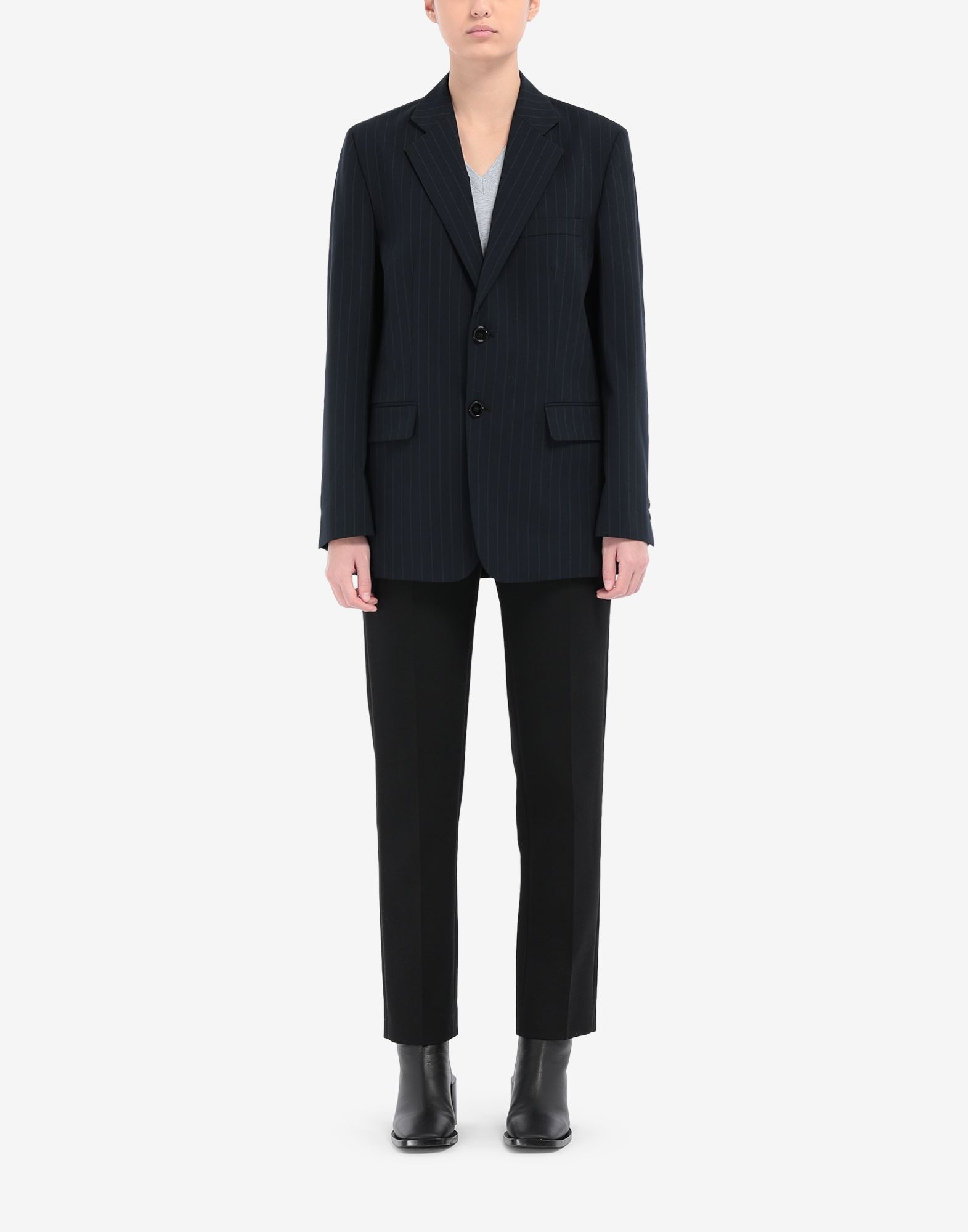 Pinstripe wool blazer - 2