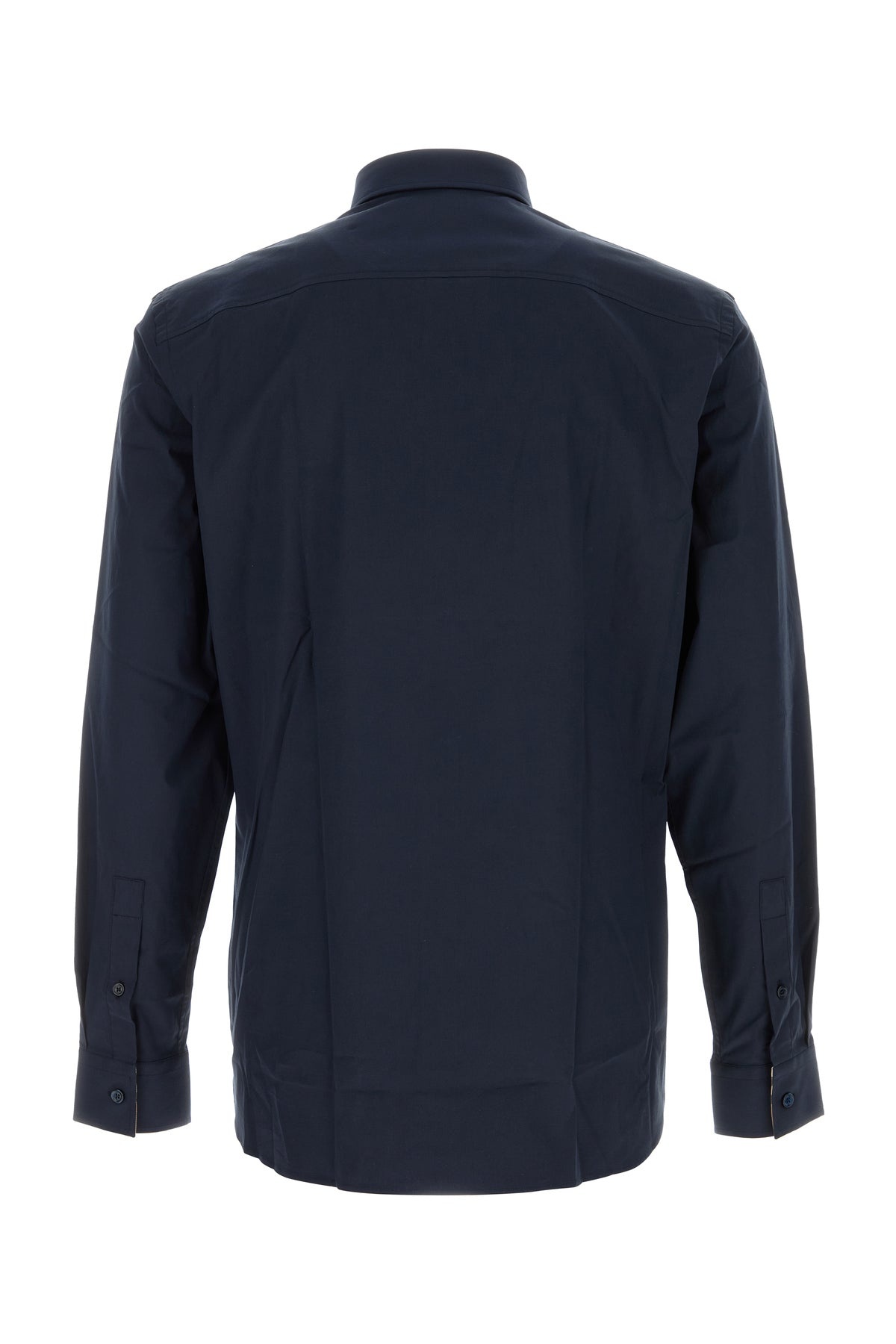 Navy blue stretch poplin shirt - 2