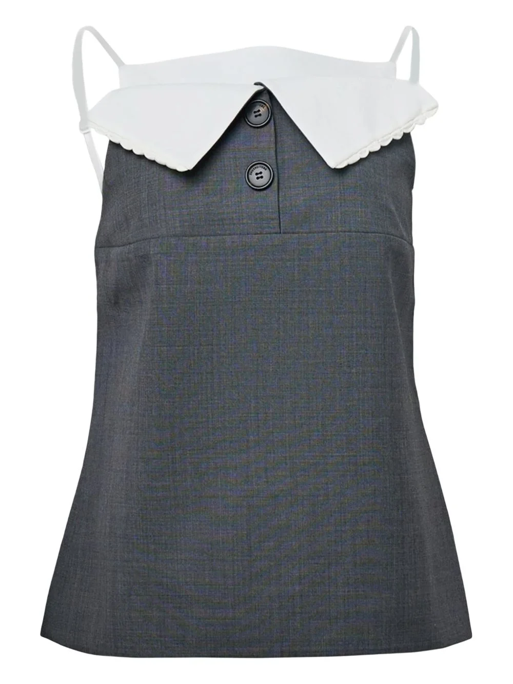 fan-shaped turn-down collar top - 1