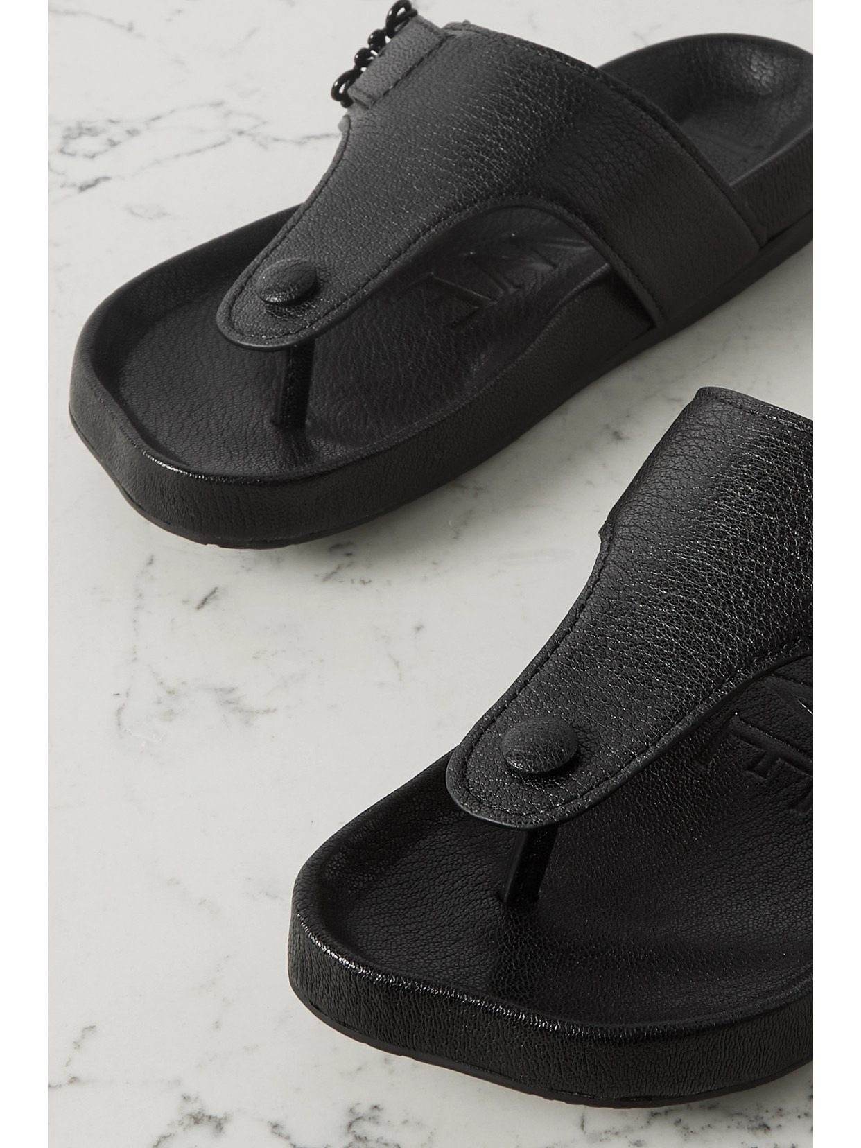 Ease Embellished Textured-leather Sandals - 4