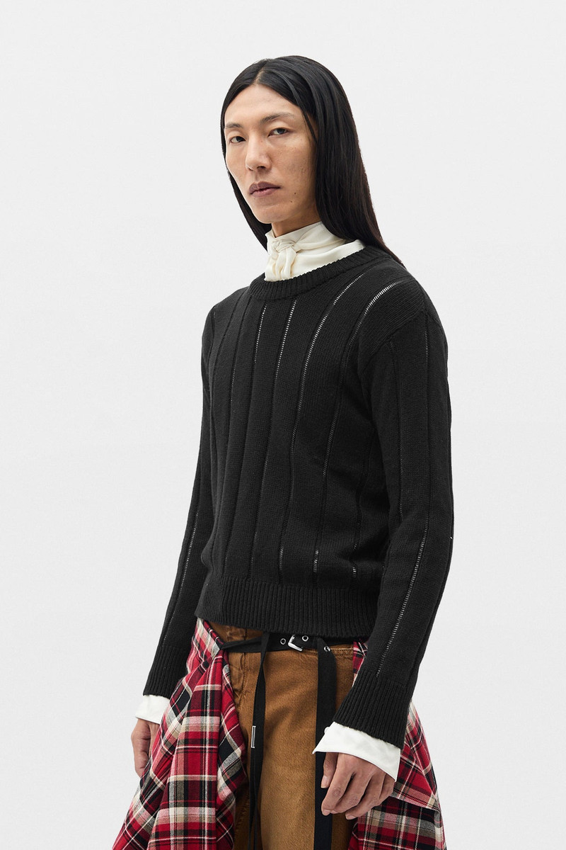 Ann Demeulemeester Rikki Brushed Rib Crew Neck Sweater outlook