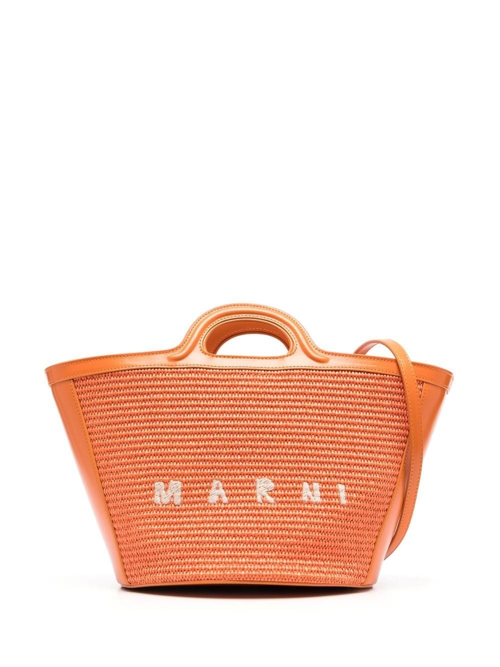 logo-embroidery raffia tote - 1