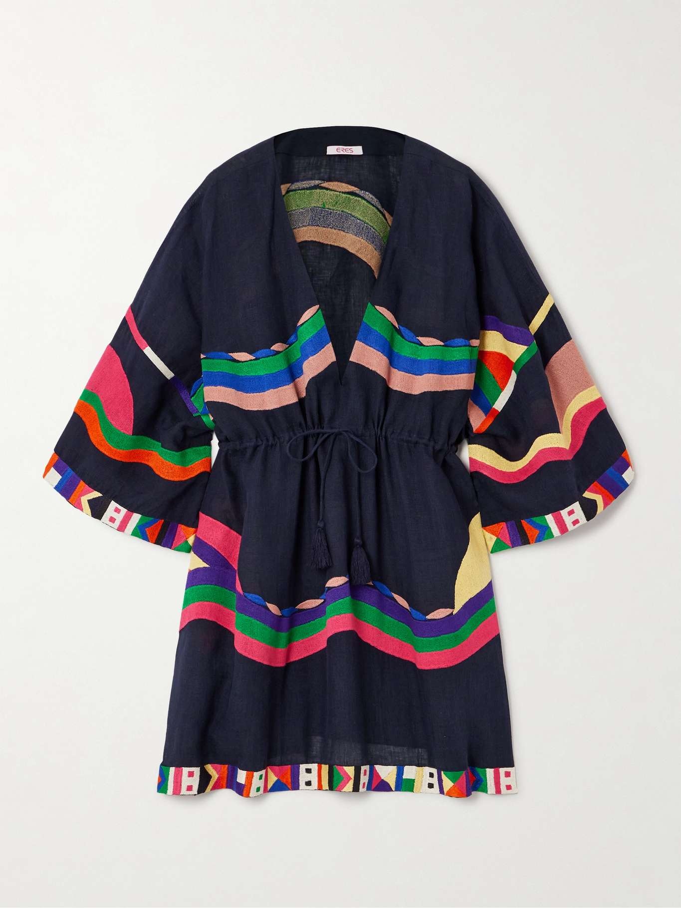 Solar embroidered linen kaftan - 1