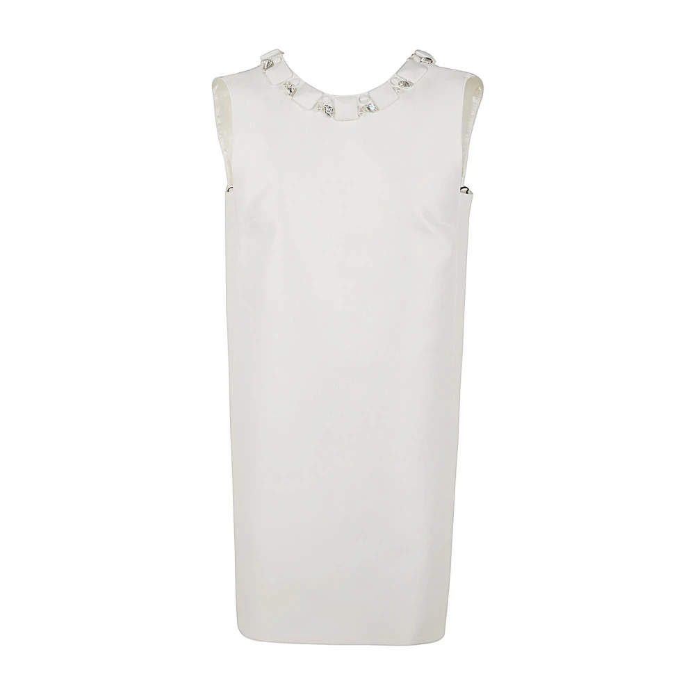 VERSACE WHITE SILK BLEND EMBROIDERED COCKTAIL DRESS | miinto