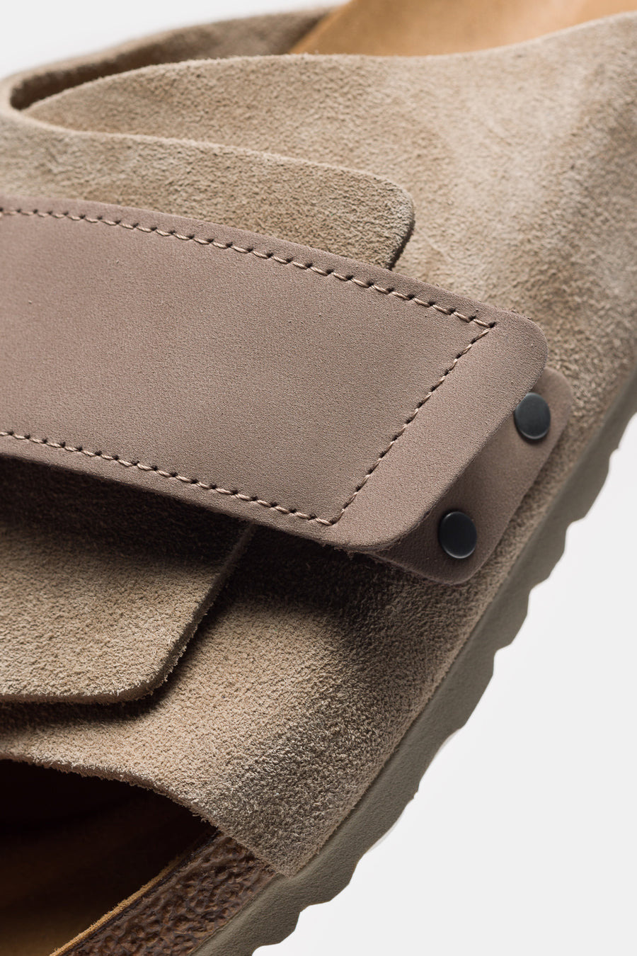 Kyoto Nubuck/Suede Leather Slides in Taupe - 5